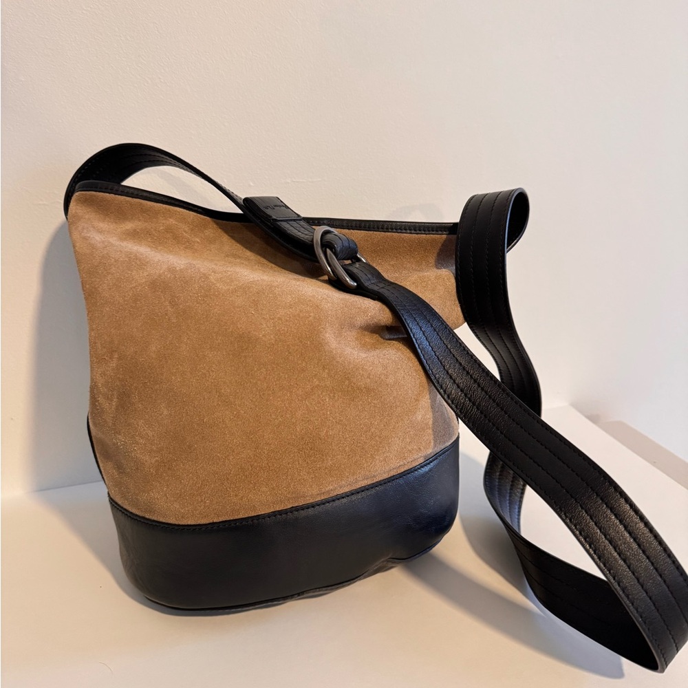 Massimo Dutti Camel and Black Suede Bag